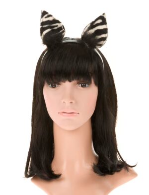 Kostümzubehör Haarreif Zebra Farbe: schwarz/weiß