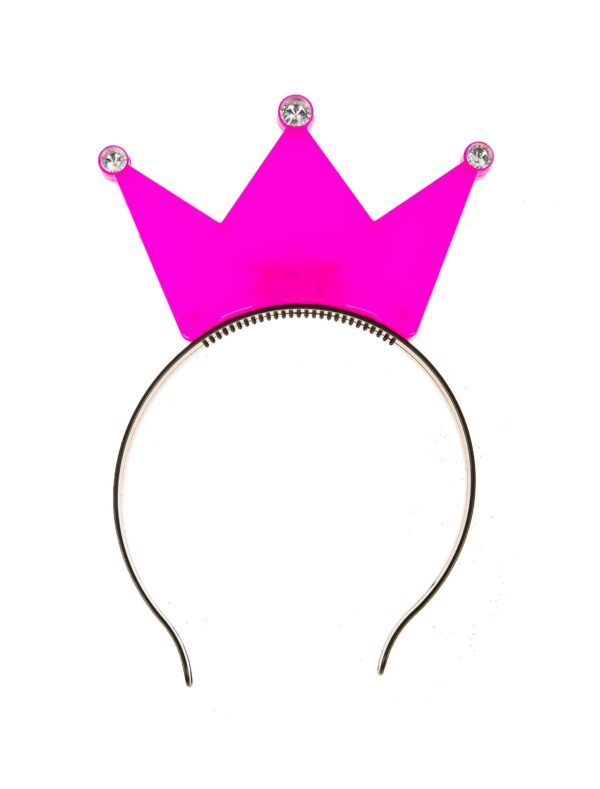 Kostümzubehör Haarreif blinkend Krone pink