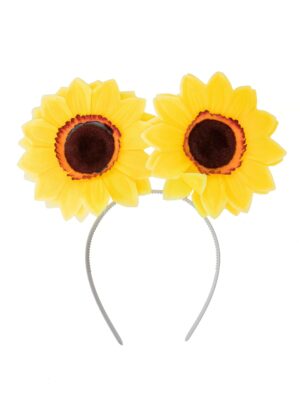 Kostümzubehör Haarreif mit 2 Sonnenblumen Farbe: gelb