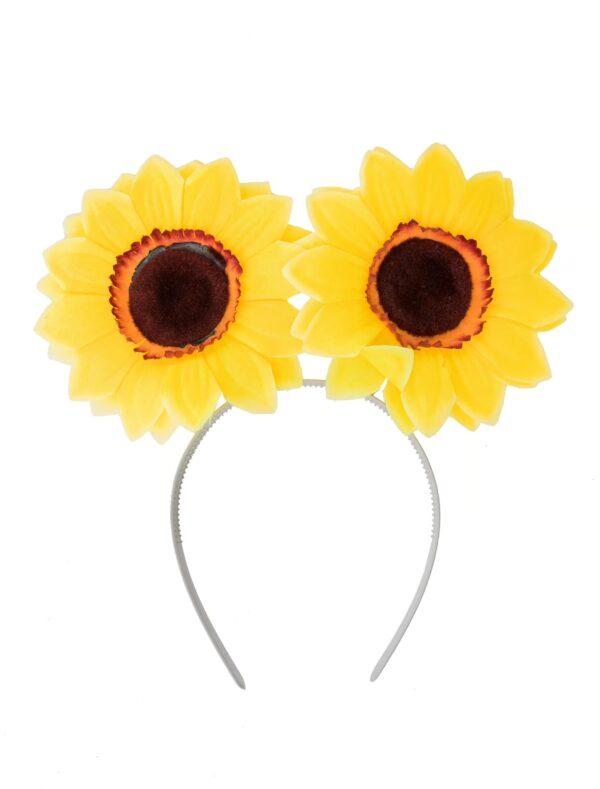 Kostümzubehör Haarreif mit 2 Sonnenblumen Farbe: gelb