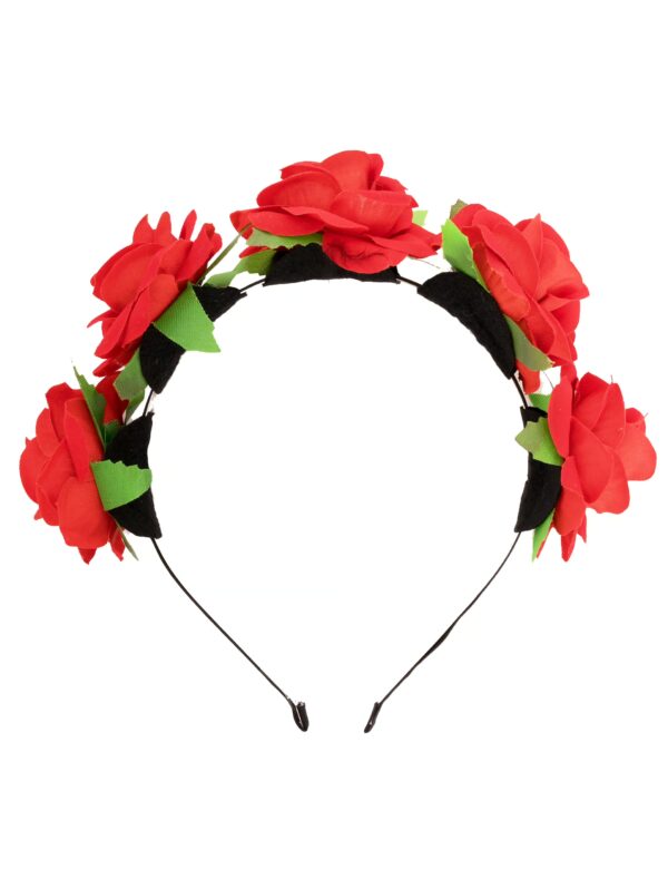 Kostümzubehör Haarreif mit 5 Rosen Damen rot