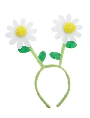 Kostümzubehör Haarreif mit Blumen weiß/gelb