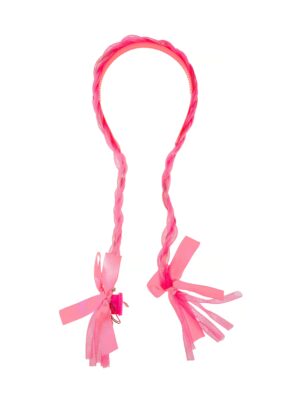 Kostümzubehör Haarreif mit Leuchtzöpfen pink
