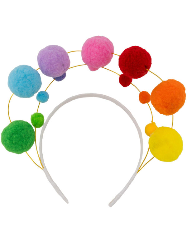 Kostümzubehör Haarreif mit Pompoms bunt Farbe: bunt