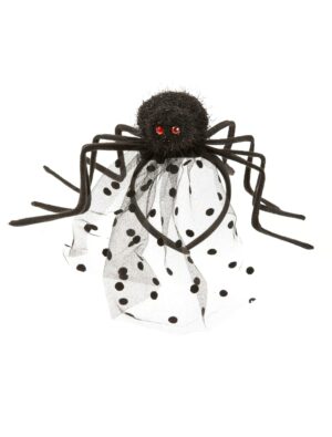 Kostümzubehör Haarreif mit Spinne und Schleier Farbe: schwarz