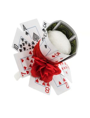 Kostümzubehör Haarreifen mit Poker Karten und Blume Damen rot/weiß