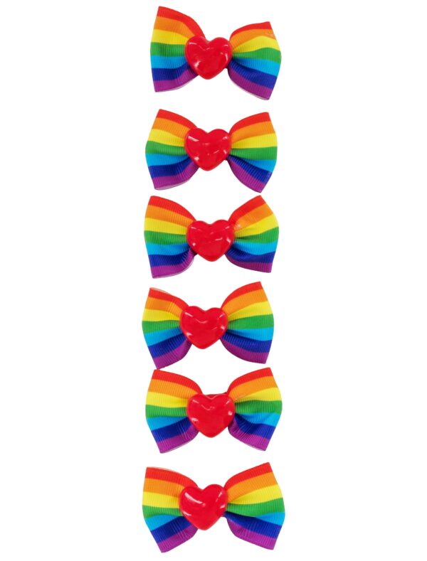 Kostümzubehör Haarspangen 6 Stück rainbow