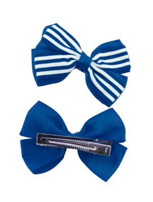 Kostümzubehör Haarspangen mit Schleife gestreift weiß/blau