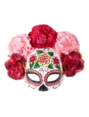 Kostümzubehör Halbmaske La Catrina pink/rosa
