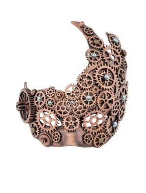 Kostümzubehör Halbmaske Steampunk kupfer mit Zahnräder