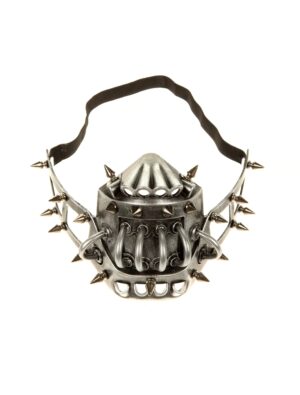 Kostümzubehör Halbmaske Steampunk mit Nieten silber