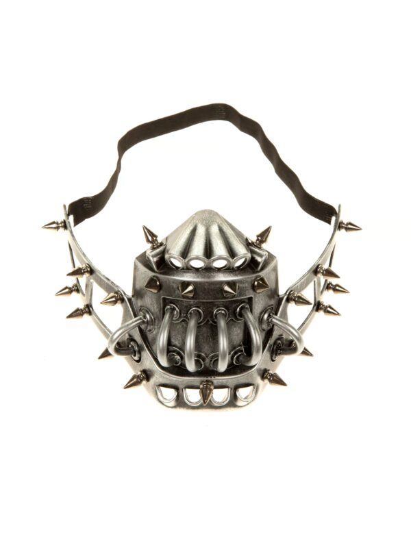 Kostümzubehör Halbmaske Steampunk mit Nieten silber