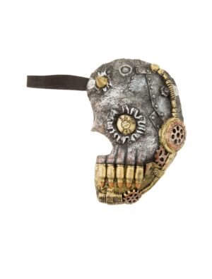 Kostümzubehör Halbmaske Steampunk silber