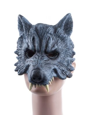 Kostümzubehör Halbmaske Wolf grau