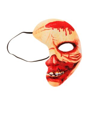 Kostümzubehör Halbmaske blutig Farbe: rot