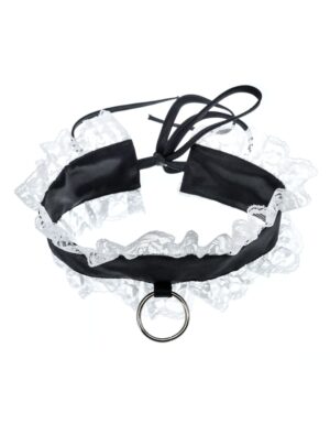 Kostümzubehör Halsband Dienstmädchen Farbe: schwarz/weiß