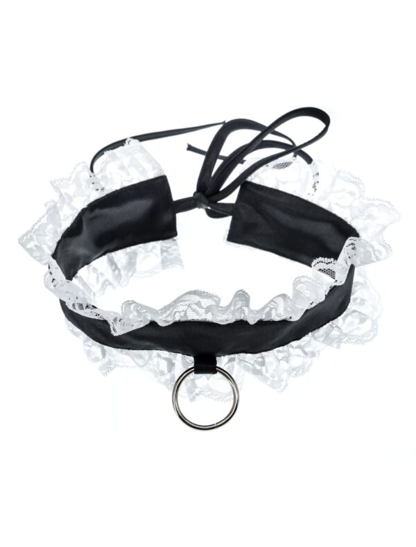 Kostümzubehör Halsband Dienstmädchen Farbe: schwarz/weiß