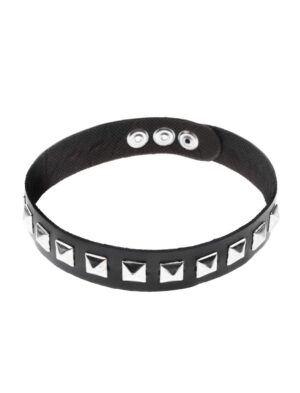 Kostümzubehör Halsband Punker mit Nieten Farbe: schwarz