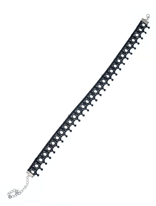 Kostümzubehör Halsband Spitze schwarz