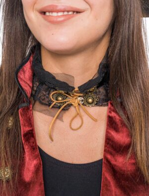 Kostümzubehör Halsband Steampunk mit Zahnrädern Farbe: schwarz