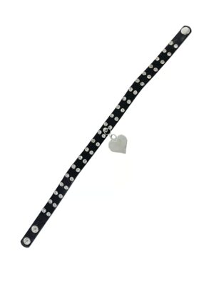 Kostümzubehör Halsband mit Nieten und Herz Farbe: schwarz