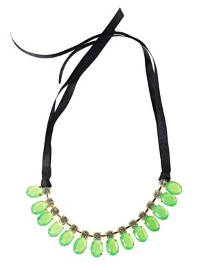 Kostümzubehör Halsband mit grünen Steinen