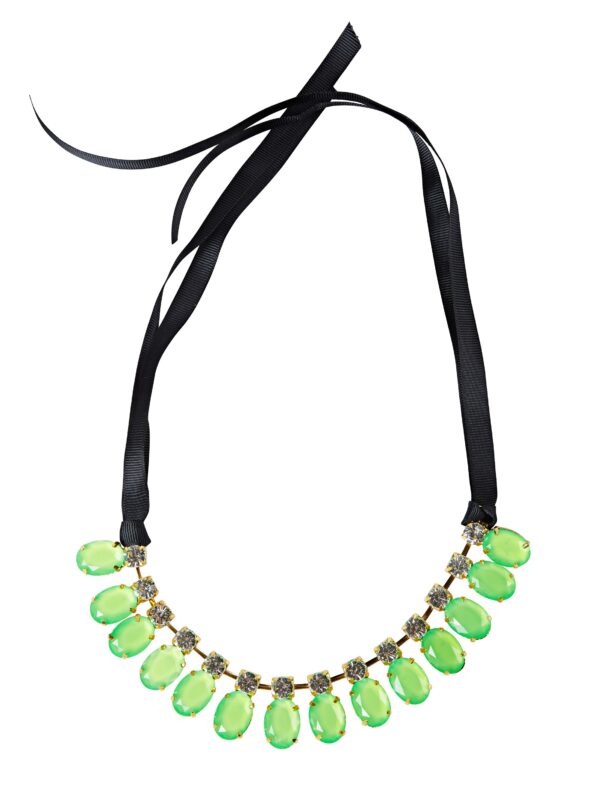 Kostümzubehör Halsband mit grünen Steinen