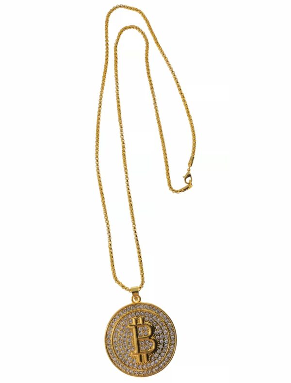 Kostümzubehör Halskette Bitcoin gold