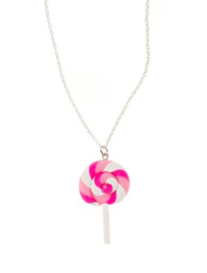 Kostümzubehör Halskette Candy Lolli pink/weiß