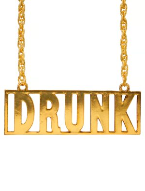 Kostümzubehör Halskette DRUNK gold