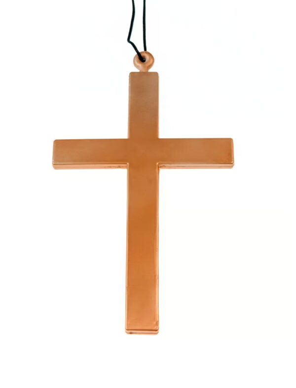 Kostümzubehör Halskette Kreuz am Band Farbe: braun