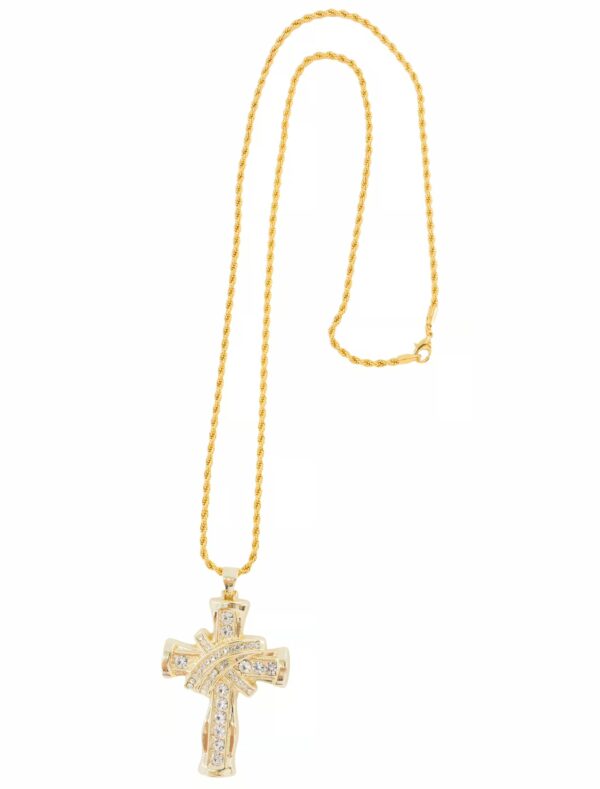 Kostümzubehör Halskette Kreuz gold