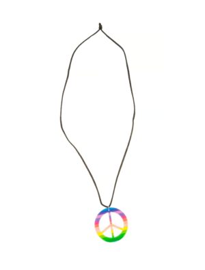 Kostümzubehör Halskette Peace bunt Farbe: mehrfarbig