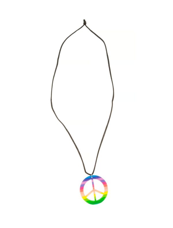 Kostümzubehör Halskette Peace bunt Farbe: mehrfarbig