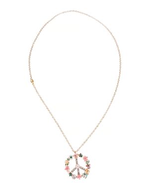 Kostümzubehör Halskette Peace de luxe mit Strass & Perlen Farbe: gold