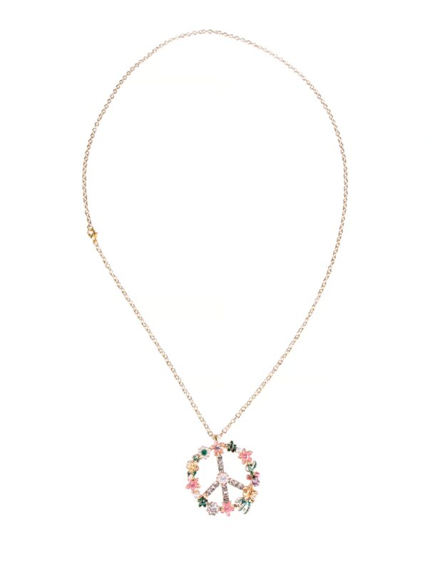 Kostümzubehör Halskette Peace de luxe mit Strass & Perlen Farbe: gold