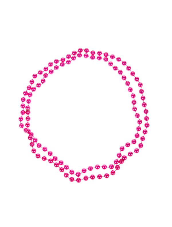 Kostümzubehör Halskette Perlen 122cm pink