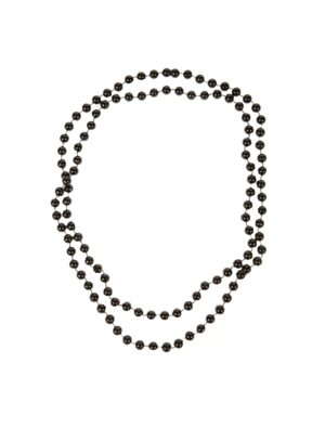 Kostümzubehör Halskette Perlen 122cm schwarz