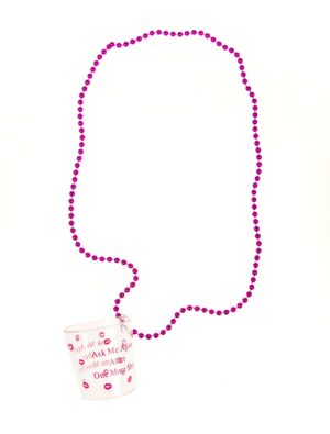 Kostümzubehör Halskette Plastik Glas pink