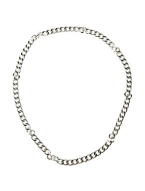 Kostümzubehör Halskette Punker silber 96cm