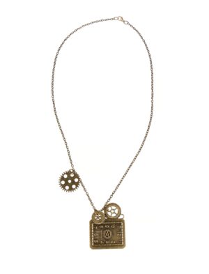 Kostümzubehör Halskette Steampunk mit Zahlen Farbe: bronze