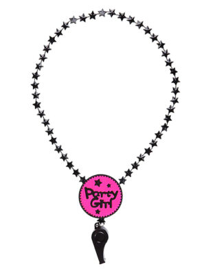 Kostümzubehör Halskette Trillerpfeife Party Girl Farbe: pink