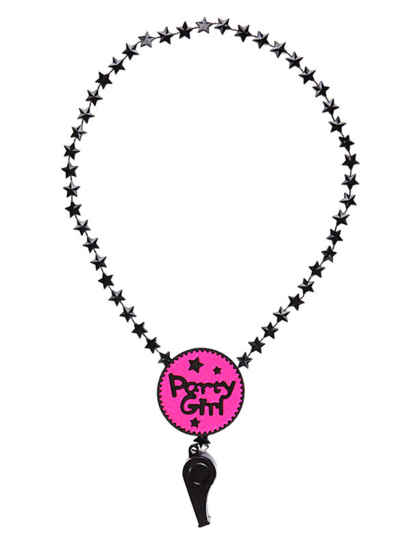 Kostümzubehör Halskette Trillerpfeife Party Girl Farbe: pink