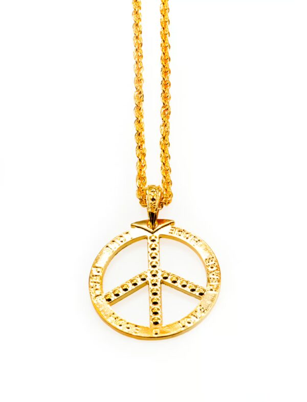 Kostümzubehör Halskette mit Peacezeichen gold