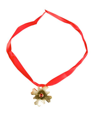 Kostümzubehör Halskette rot mit Kreuz
