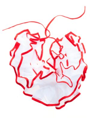 Kostümzubehör Halskrause weiß/rot