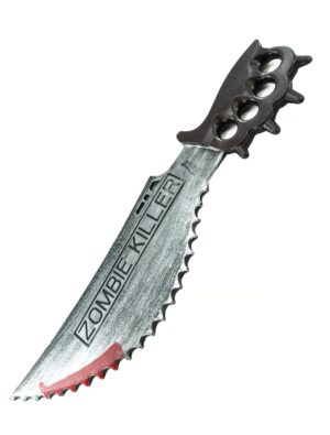 Kostümzubehör Handsäge Zombie Killer mit Schlagring 52cm schwarz/silber