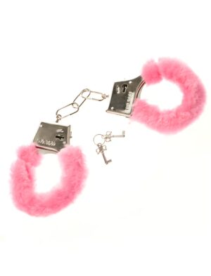 Kostümzubehör Handschellen Plüsch pink