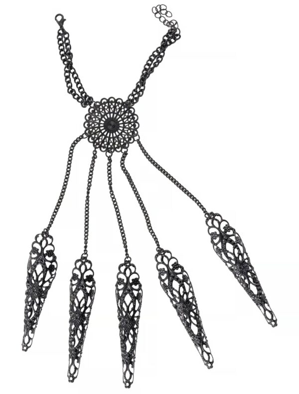 Kostümzubehör Handschmuck Fingerkralle orientalisch schwarz