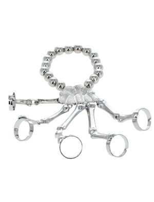 Kostümzubehör Handschmuck Skelett silber